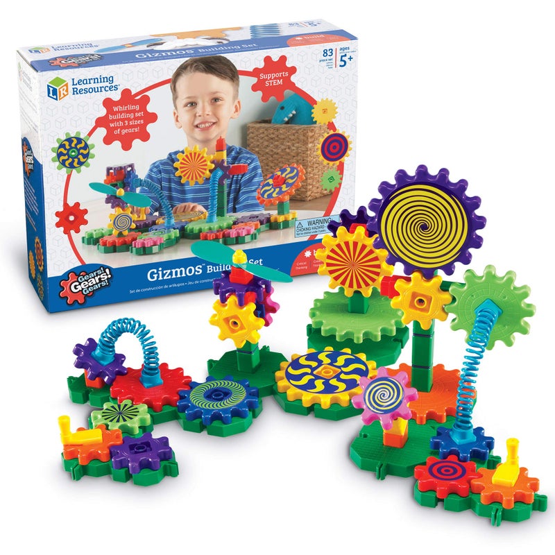 Learning Resources Learning Resources Gears! Gears! Gears! Gizmos Building Set, 83 Pieces, Ages 3+, Construction Toy, STEM Learning Toy - Image 1