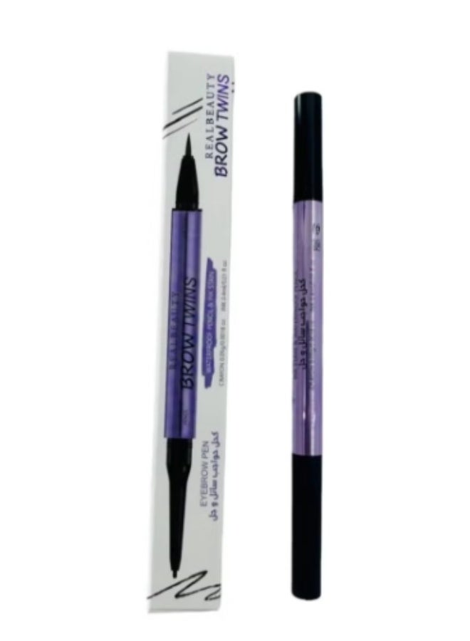 ريال بيوتي قلم حواجب مقاوم للماء يدوم طويلا بني غامق - Image 2