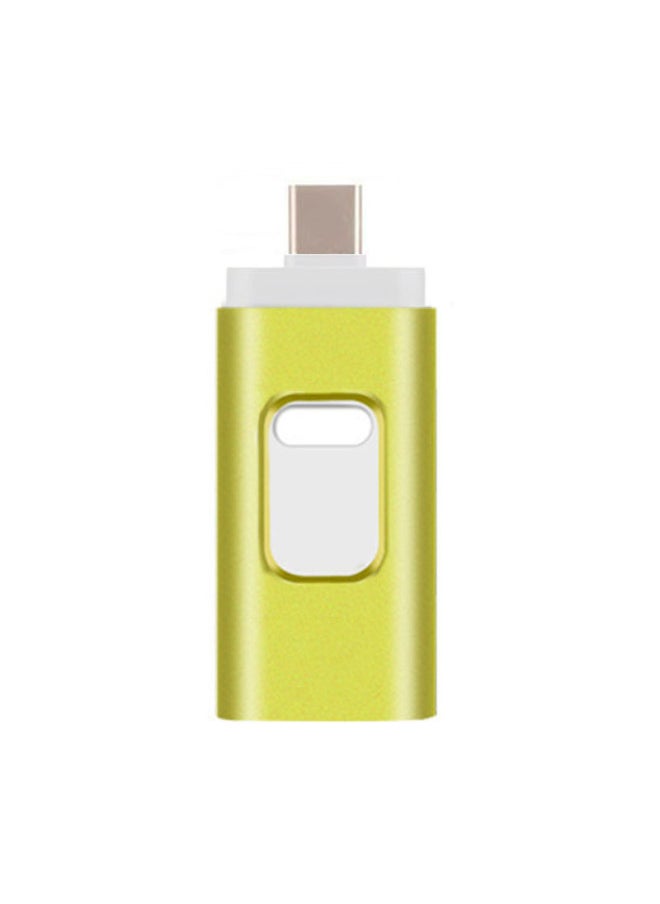 محرك فلاش USB Otg ثلاثة في واحد من النوع C للهاتف المحمول USB محرك أقراص فلاش لأجهزة Android Apple Computer سعة كبيرة محرك فلاش USB - اللون: أصفر ليموني (نافذة صغيرة) - السعة: 128 جم توسيع 256 جم  - Image 1