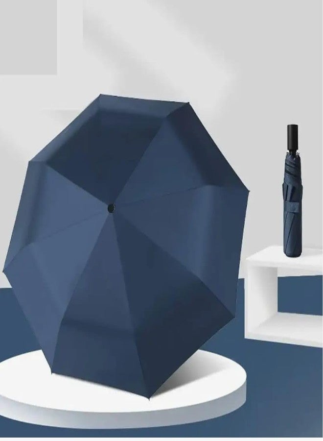 NPB Store Portable Auto Travel Umbrella - Windproof for Rain, Strong for Wind, Auto Open/Close Button, Perfect Car Umbrella for Men & Women (Blue) - Image 2
