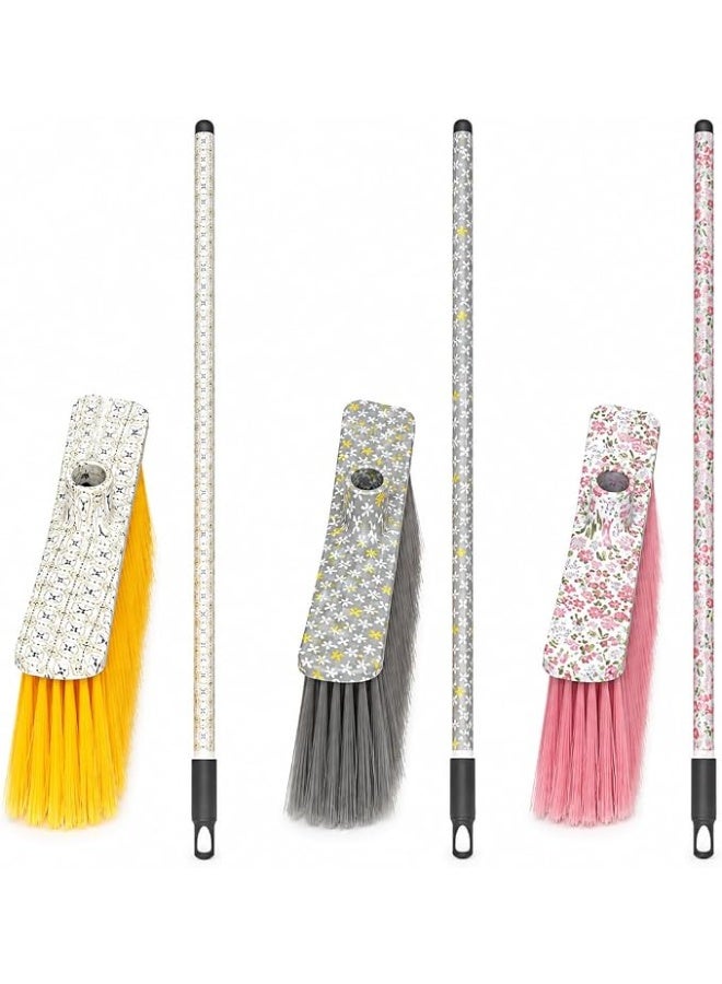 120 cm Household Cleaning Broom With Long Handle Soft Durable Bristles Indoor Outdoor Floor Sweeping Brush Lightweight Cleaning Broom For Home Office Kitchen Garage Random Color Handle - Image 1