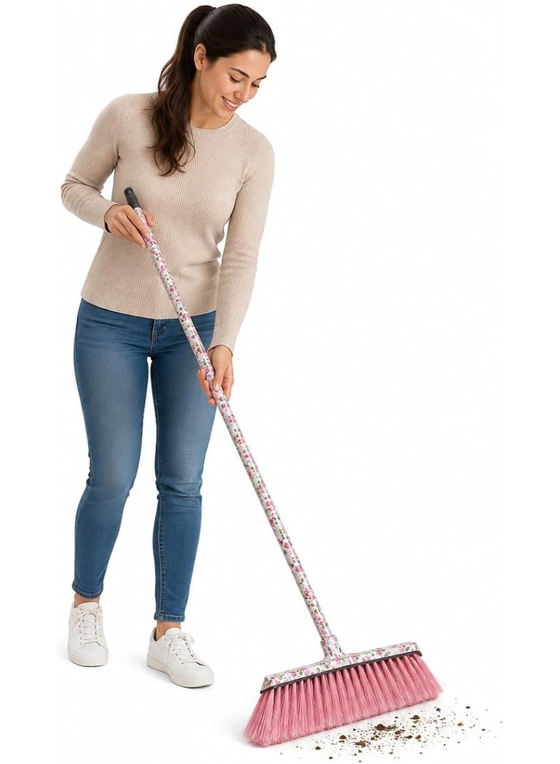 120 cm Household Cleaning Broom With Long Handle Soft Durable Bristles Indoor Outdoor Floor Sweeping Brush Lightweight Cleaning Broom For Home Office Kitchen Garage Random Color Handle - Image 2