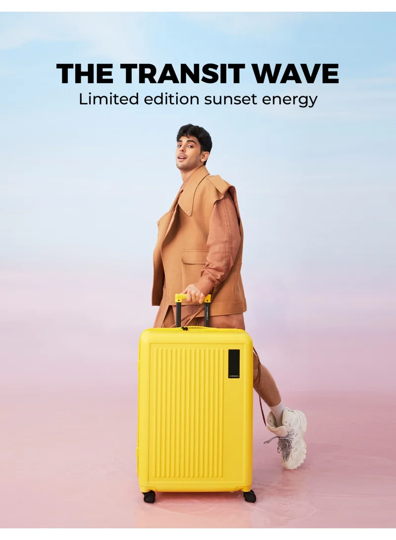 موكوبارا للتجارة ذ.م.م حقيبة ترانزيت ويف تشيك إن كبيرة - بولي كربونات | صيفي، أصفر