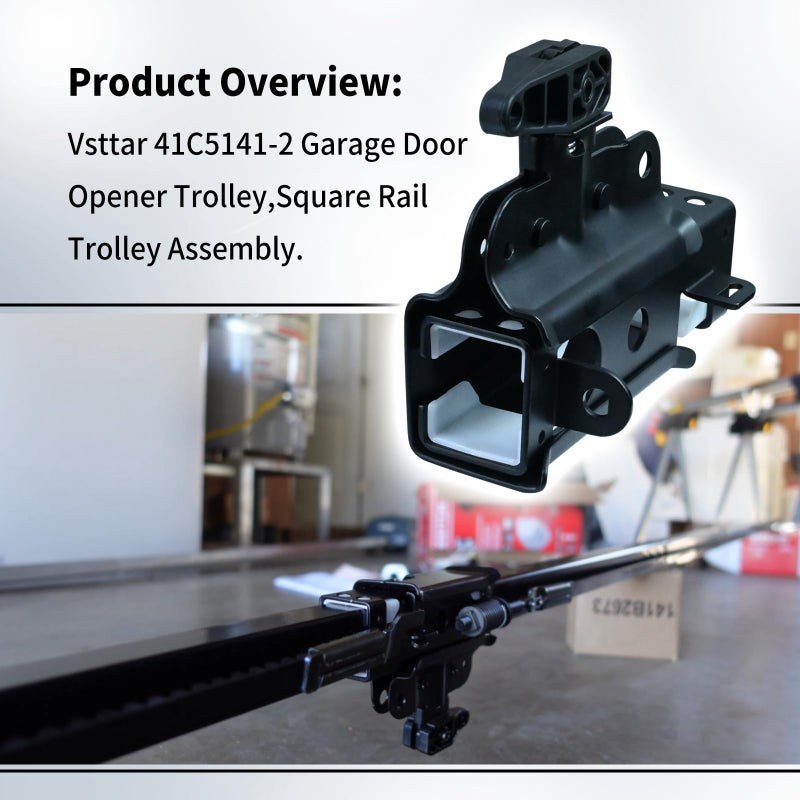 Vsttar 41C5141-1 & 41C5141-2 Garage Door Opener Trolley  Compatible With Liftmaster & Chamberlain Chain Drive Garage Door Opener Rail Assemblies - Image 3