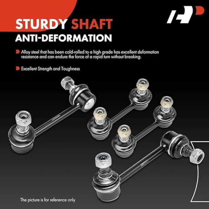 أ-بريميوم مجموعة من 4 قطع وصلات قضيب التوازن الأمامي والخلفي، وصلات قضيب التثبيت، متوافقة مع لكزس LS400 موديلات 1995 و1996 و1997 و1998 و1999 و2000 - Image 4