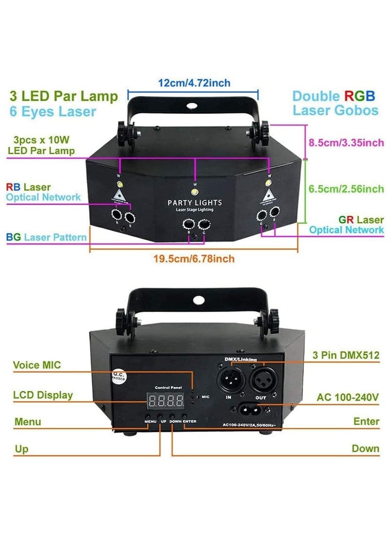 Generic - Party Lights, 9 Lens Laser Stage Light Scan Light, LED Light 9-Eye RGB DMX Scan Projector Colorful KTV Bar Laser Stage Light Disco Bar Coffee Stage Laser Light Home Decor - Image 1