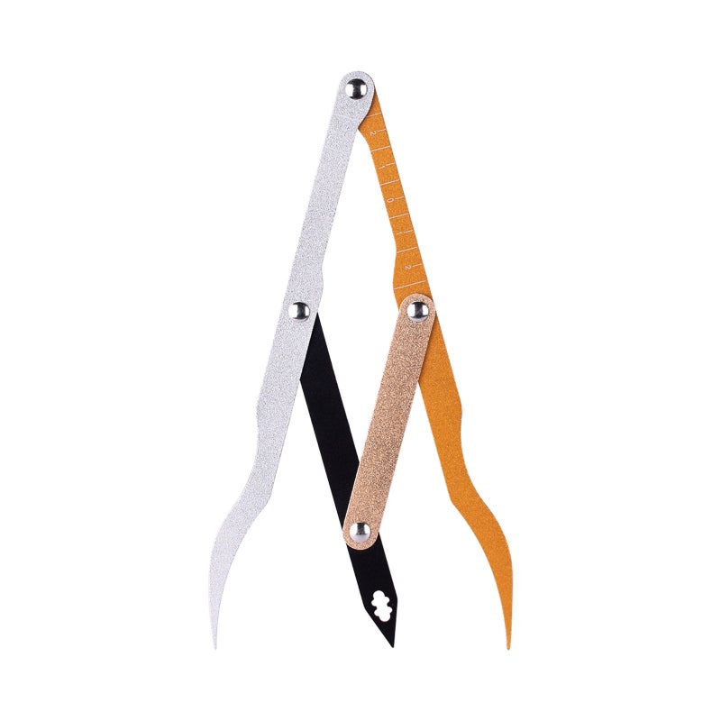 4 Color Triangle Curve Aluminum Eyebrow Design Drawing Tool Golden Ratio Balance Positioning Embroidery Tattoo Eyebrow Ruler - Image 2