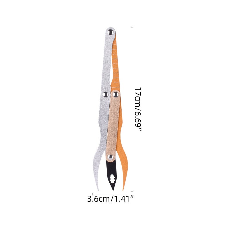 4 Color Triangle Curve Aluminum Eyebrow Design Drawing Tool Golden Ratio Balance Positioning Embroidery Tattoo Eyebrow Ruler - Image 3