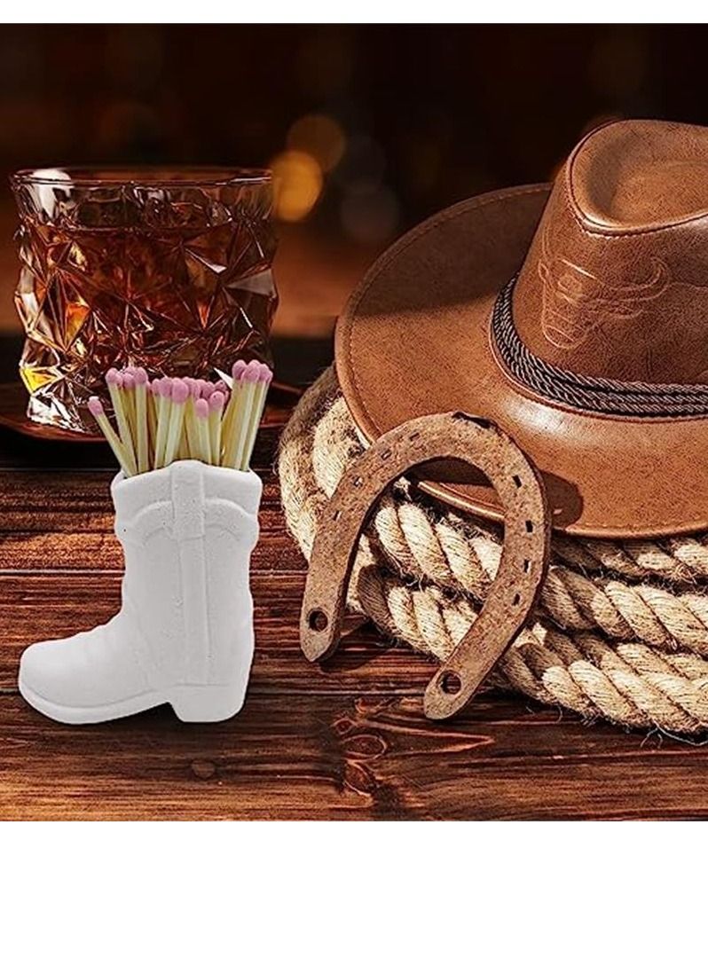 Cowboy Boot Match Holder with Striker - Chimney Match Holder - Cowgirl Boot Decor - Very Cute Addition to Interior Decor (Pink) - Image 5