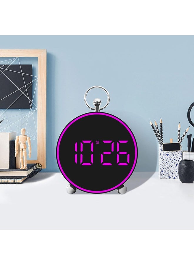 NAGAFA SHOP Modern round digital alarm clock with a bright LED display—perfect for bedrooms, offices, or kids’ rooms. - Image 1