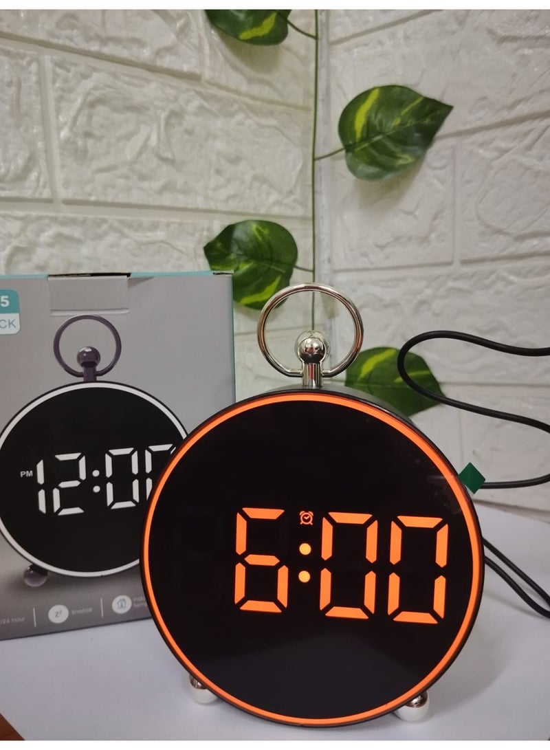 NAGAFA SHOP Modern round digital alarm clock with a bright LED display—perfect for bedrooms, offices, or kids’ rooms. - Image 2