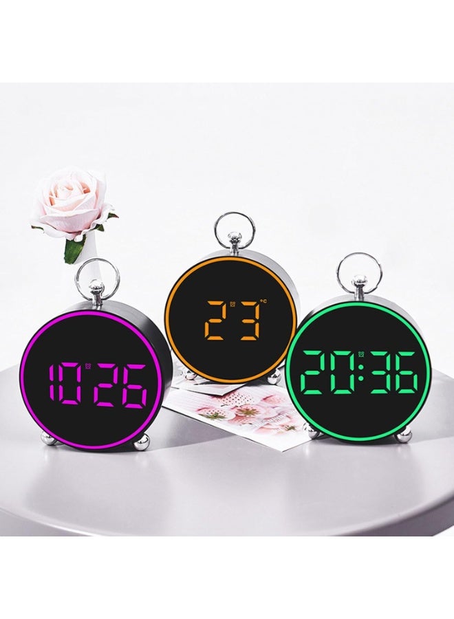 NAGAFA SHOP Modern round digital alarm clock with a bright LED display—perfect for bedrooms, offices, or kids’ rooms. - Image 3