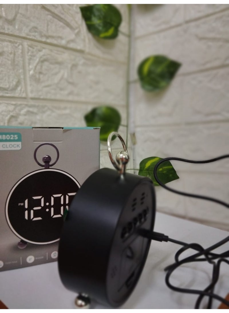 NAGAFA SHOP Modern round digital alarm clock with a bright LED display—perfect for bedrooms, offices, or kids’ rooms. - Image 5