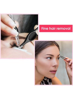 Generic 2 PCS Professional Non-Slip Grip Tip Eyebrow Tweezers, Stainless Steel Precision Pointed Blackhead Splinter Removal Tool, for Eyebrow Shaping and Tweezing Facial and Body Hair (Black, Silver)  - Image 5