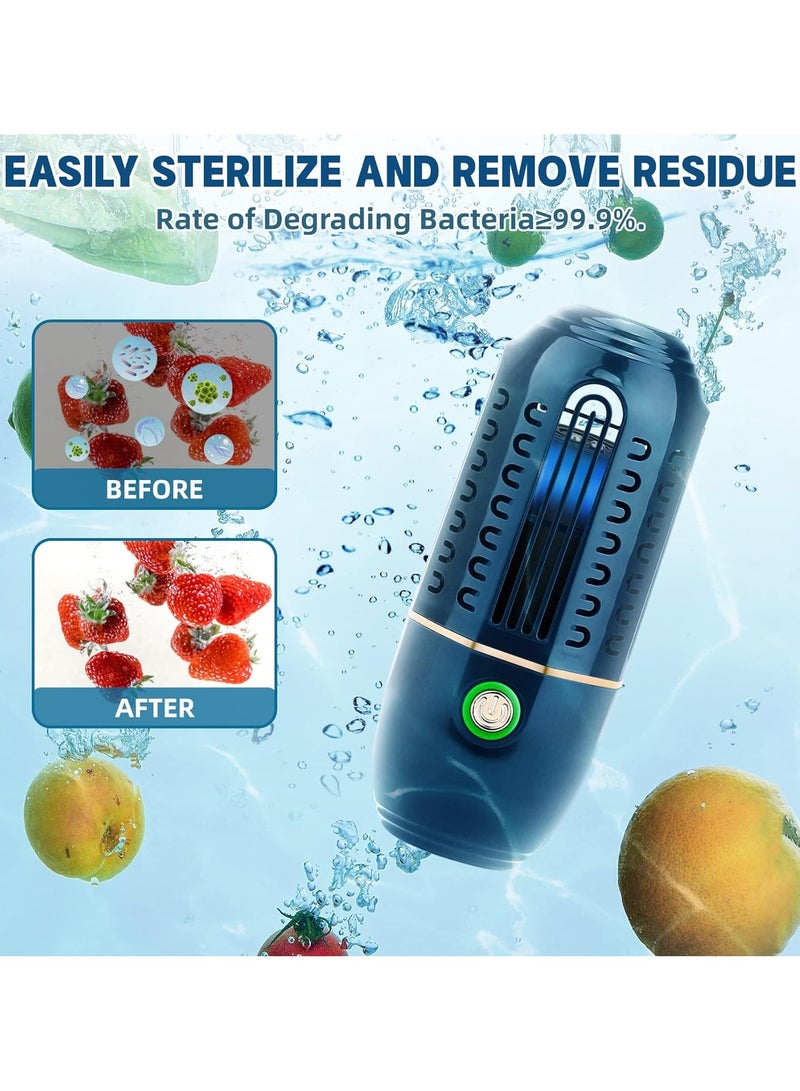 DubaiGallery Vegetable Washing Machine,Fruit Cleaner Device,Banana Cleaner Machine,Fruit Purifier for with OH-ion Purification Technology for Cleaning Fruit,Vegetable,Rice,Tableware (Royal Blue) - Image 2