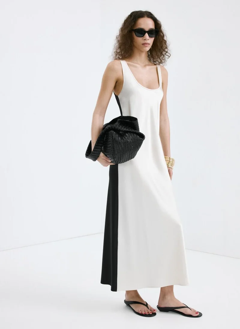 مانجو Two-tone satin dress