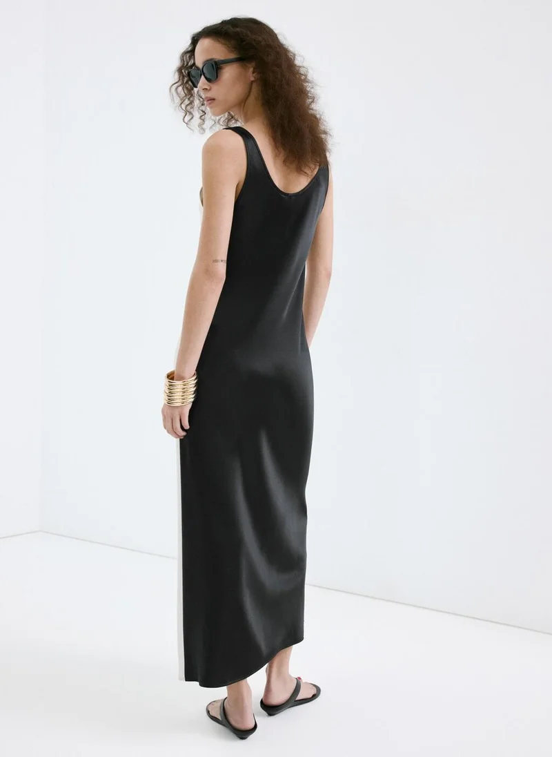 مانجو Two-tone satin dress