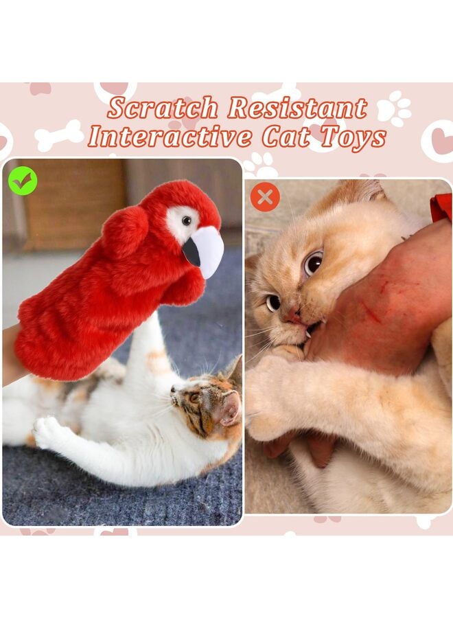 لعبة مصارعة القطط، دمى الببغاء، ألعاب إثراء للقطط الداخلية المملة، قفازات مصارعة آمنة، ألعاب تفاعلية للقطط (ببغاء طويل) - Image 3