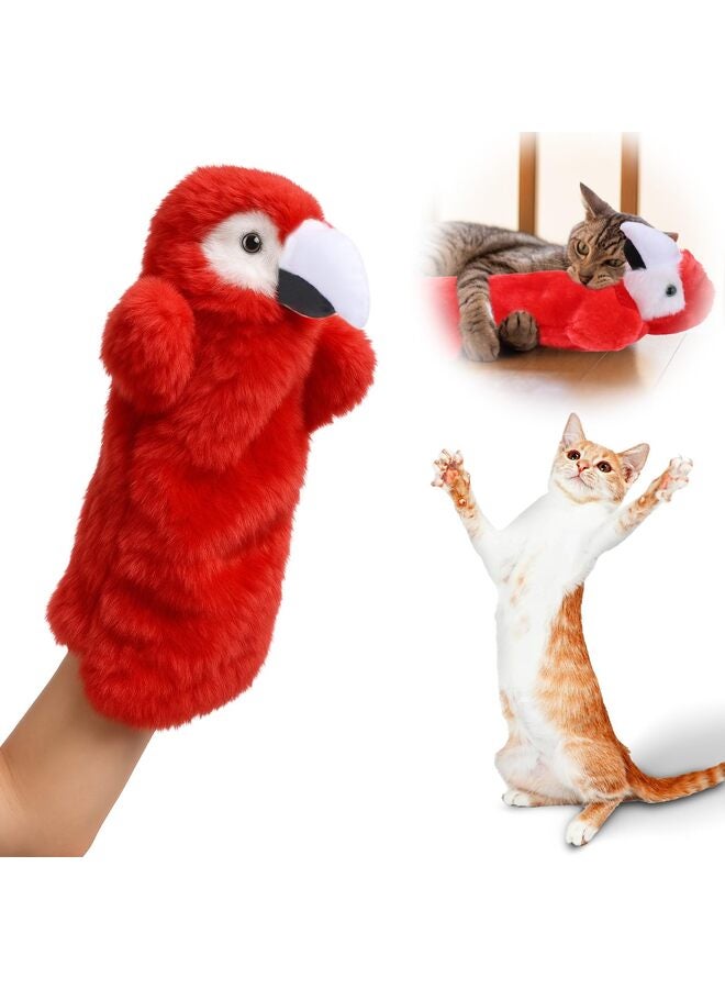 لعبة مصارعة القطط، دمى الببغاء، ألعاب إثراء للقطط الداخلية المملة، قفازات مصارعة آمنة، ألعاب تفاعلية للقطط (ببغاء طويل) - Image 1