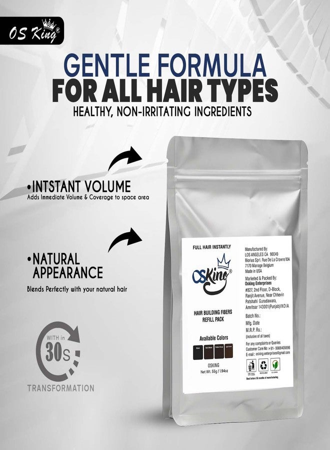 Osking Hair Building Fiber 55 gram Refill Pack (Hair Loss Concealer) Dark Brown - Image 3