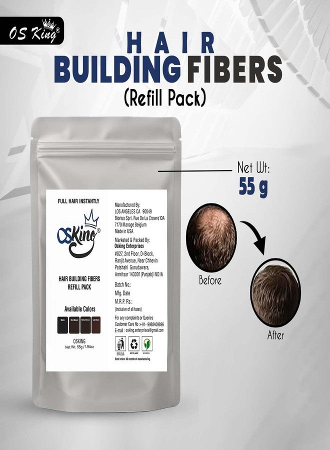 Osking Hair Building Fiber 55 gram Refill Pack (Hair Loss Concealer) Dark Brown - Image 5