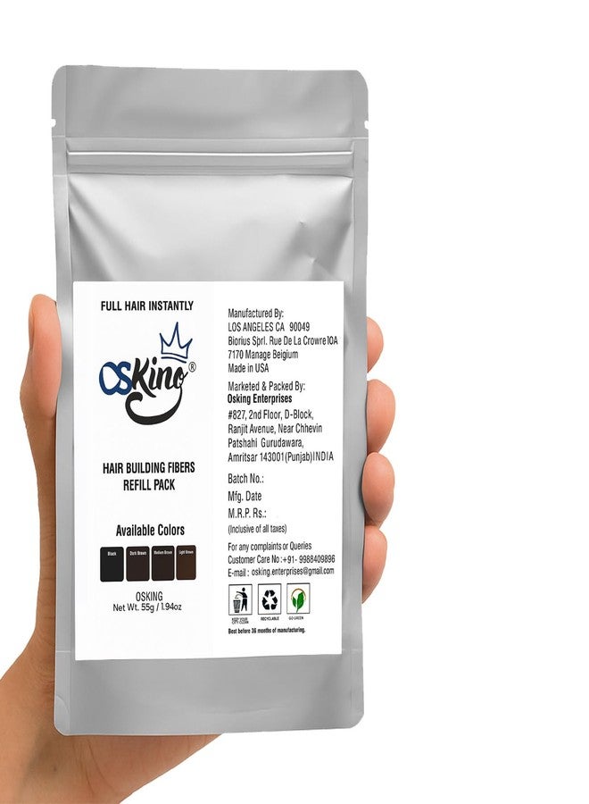 Osking Hair Building Fiber 55 gram Refill Pack (Hair Loss Concealer) Dark Brown - Image 2