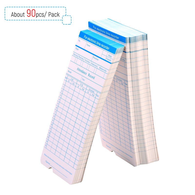Time Clock Cards 18.5 * 8.5cm 90pcs/Pack 2-Sided Monthly Format - Attendance Tracking Cards for Office Factory Warehouse With Multiple Staffs - Image 2
