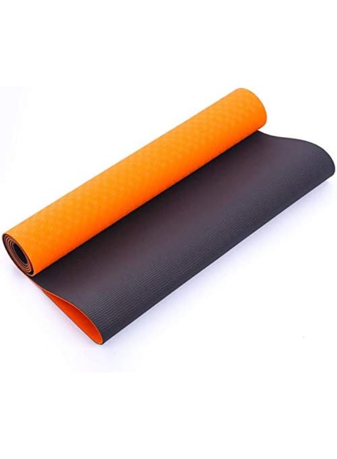Liveup Tpe Yoga Mat 173*61*0.4Cm Ls3237 Orange+Grey @Fs - Image 2