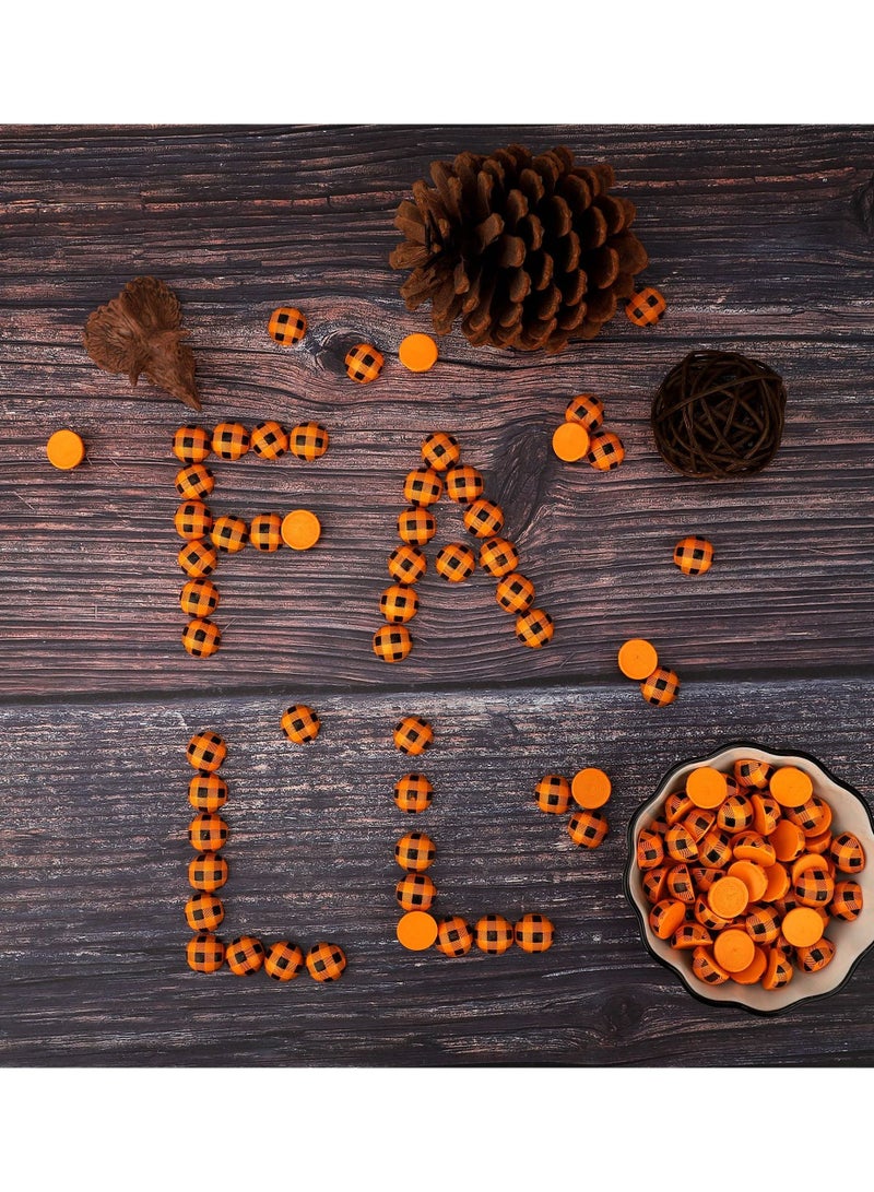 KASTWAVE 120 Pcs Half Wooden Balls Beads for Crafts, 15 mm Plaid Buffalo Wooden Half Beads Natural Split Wood Balls Assorted Colorful Half Round Wooden for Valentine's Day Farmhouse Ornament Craft Home Decor - Image 5