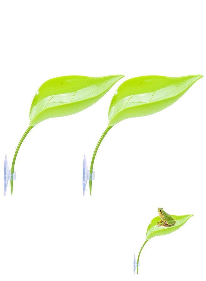KGCGJVB 2 Pack Frog Tank Accessories Plastic Tree Ledge Decor with Suction Cups Aquatic Habitat Kit for African Dwarf Frogs Reptile Decorations for Aquarium Terrarium Tank Setup and Enclosure - Image 1