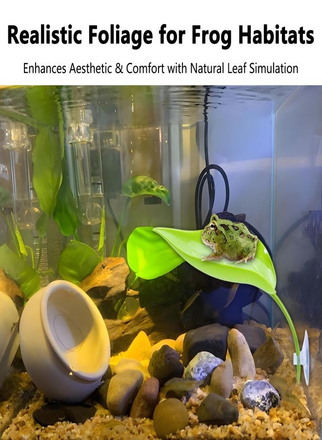 KGCGJVB 2 Pack Frog Tank Accessories Plastic Tree Ledge Decor with Suction Cups Aquatic Habitat Kit for African Dwarf Frogs Reptile Decorations for Aquarium Terrarium Tank Setup and Enclosure - Image 3