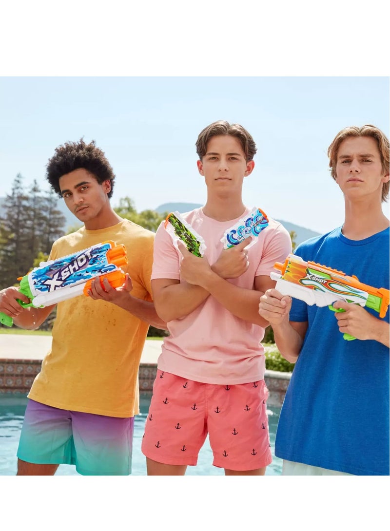 X-Shot Water Guns Fast-Fill Skins Hyperload: Wave and Inferno 2 Pack 5+ Years - Image 2