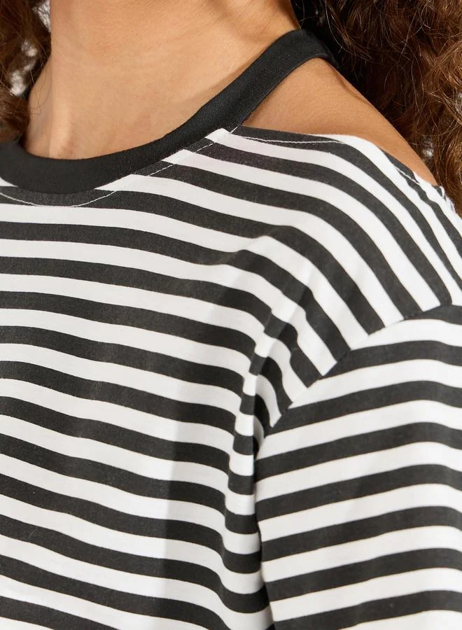 Styli Striped T-Shirt Dress