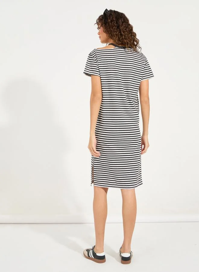 Styli Striped T-Shirt Dress