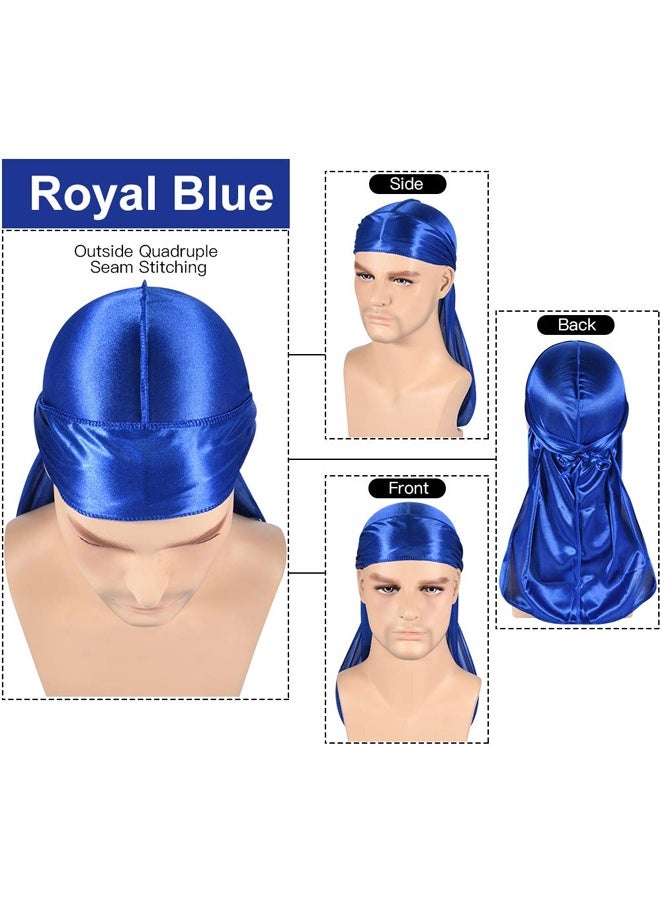 4PCS Silky Durags for Men Women 360 Waves, Silky Satin Durag Extra Long Tails - Image 2