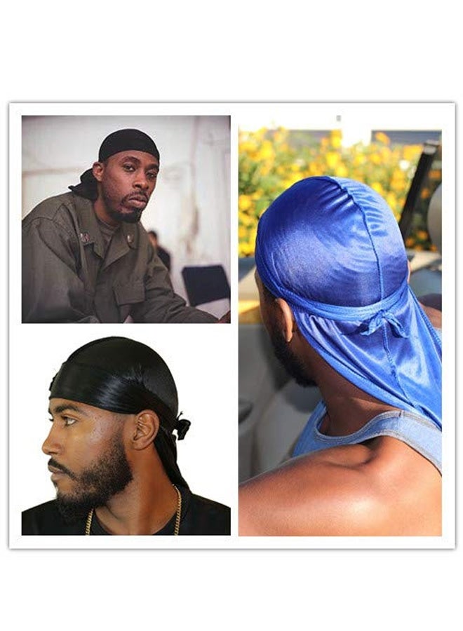 4PCS Silky Durags for Men Women 360 Waves, Silky Satin Durag Extra Long Tails - Image 5