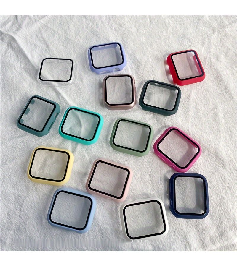 Deep Red Tempered Glass Apple Watch Case 42mm Screen Protector Series 123 - Image 1