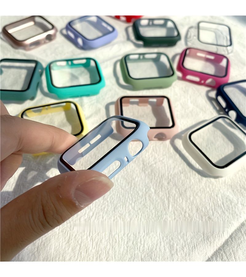 Deep Red Tempered Glass Apple Watch Case 42mm Screen Protector Series 123 - Image 5