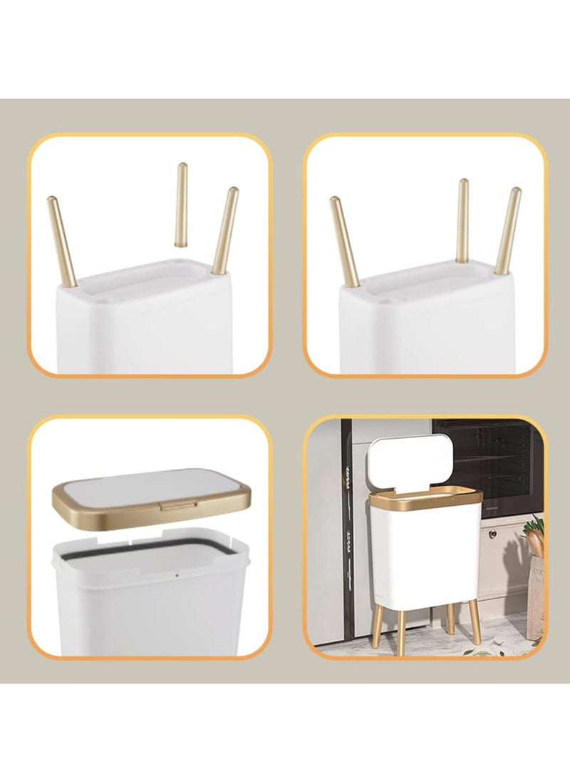 Cuken Bathroom Trash Can with Lid, Plastic Garbage Can with Lid, Kitchen Trash Can with Lid, Plastic Trash Bin Suitable for Kitchen, Bathroom, Bedroom, Living Room, Office  - Image 5