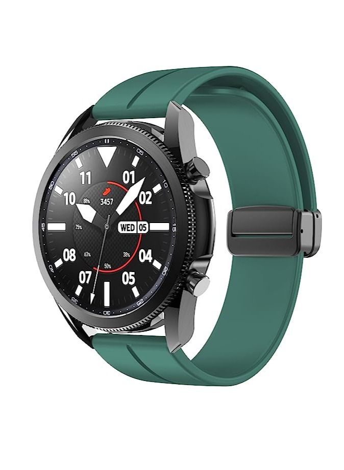 22mm Silicone Strap With Magnetic Folding Buckle For GT2 46 - GT3 46 - GT2 Pro - GT2E Green - Image 3
