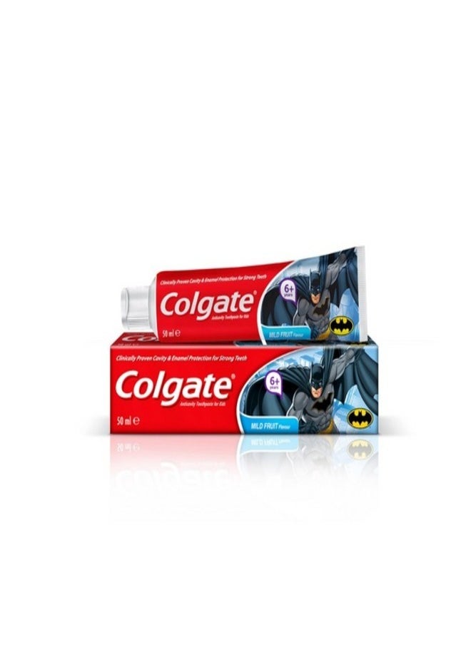 Colgate Colgate Boys Toothpaste with Batman Print - Fluoride, 50ml, 6 Years and Above  - Image 1