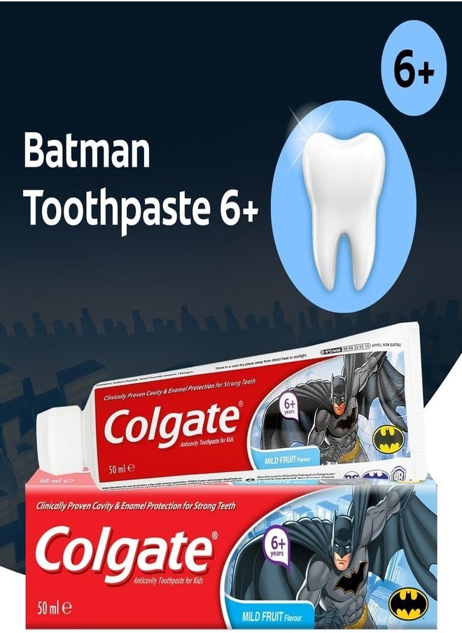 Colgate Colgate Boys Toothpaste with Batman Print - Fluoride, 50ml, 6 Years and Above  - Image 5