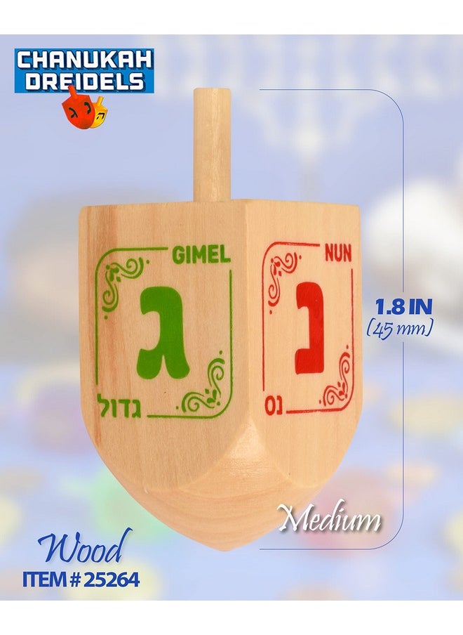 Izzy 'n' Dizzy Hanukkah Dreidels Wooden Dreidel 10 Pack Medium  - Image 2