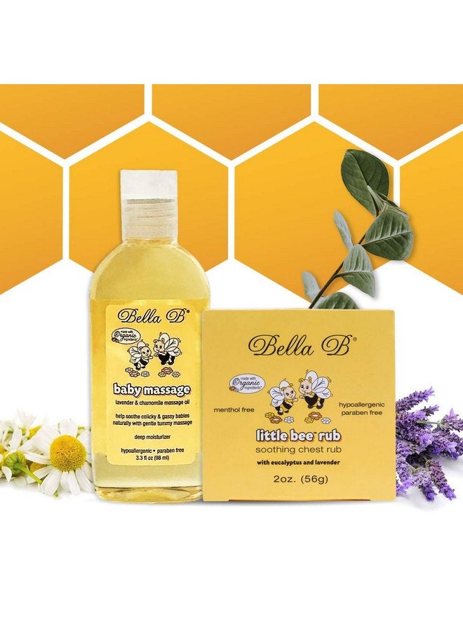 Bella B Bundle Chest Rub 2 oz & Baby Massage Oil 3.3 oz - Baby Chest Rub - Baby Vapor Rub - Baby Oil Organic - Organic Baby Oil - Eucalyptus Chest Rub - Baby Oil Rub - Hypoallergenic Massage Oil, 2 piece set - Image 1