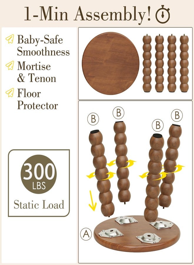 Masupu Solid Wooden Step Stool for Adults Kids, 11 inch Small Foot Stool, Non-Slip One Step Stool, Sturdy Foot Stool for Bathroom, Bedroom, Kichen, Plant Stand(Walnut Brown) - Image 5