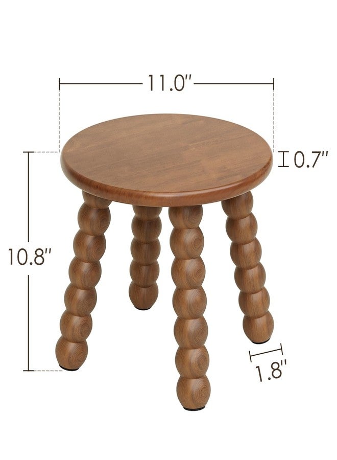 Masupu Solid Wooden Step Stool for Adults Kids, 11 inch Small Foot Stool, Non-Slip One Step Stool, Sturdy Foot Stool for Bathroom, Bedroom, Kichen, Plant Stand(Walnut Brown) - Image 4