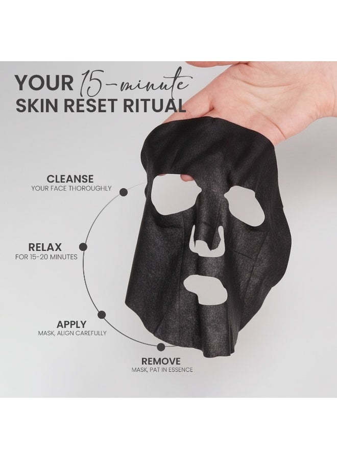 Rivaj UK Rivaj Facial Sheet Mask 3-in-1 Charcoal – Deep Cleansing & Oil Control – Suitable for Acne-Prone Skin – Unisex Skincare, UAE Pack - Image 3