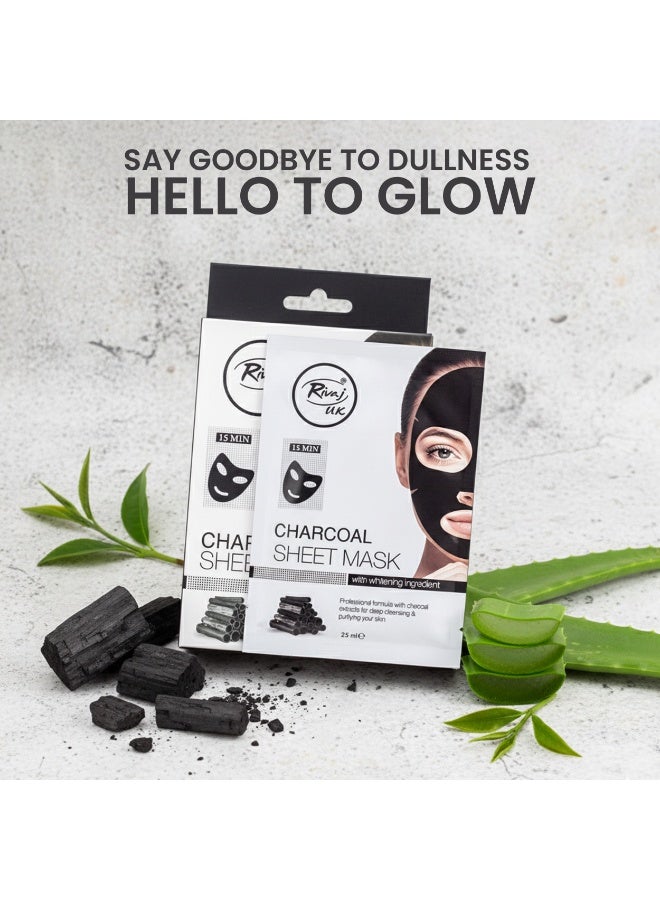 Rivaj UK Rivaj Facial Sheet Mask 3-in-1 Charcoal – Deep Cleansing & Oil Control – Suitable for Acne-Prone Skin – Unisex Skincare, UAE Pack - Image 5