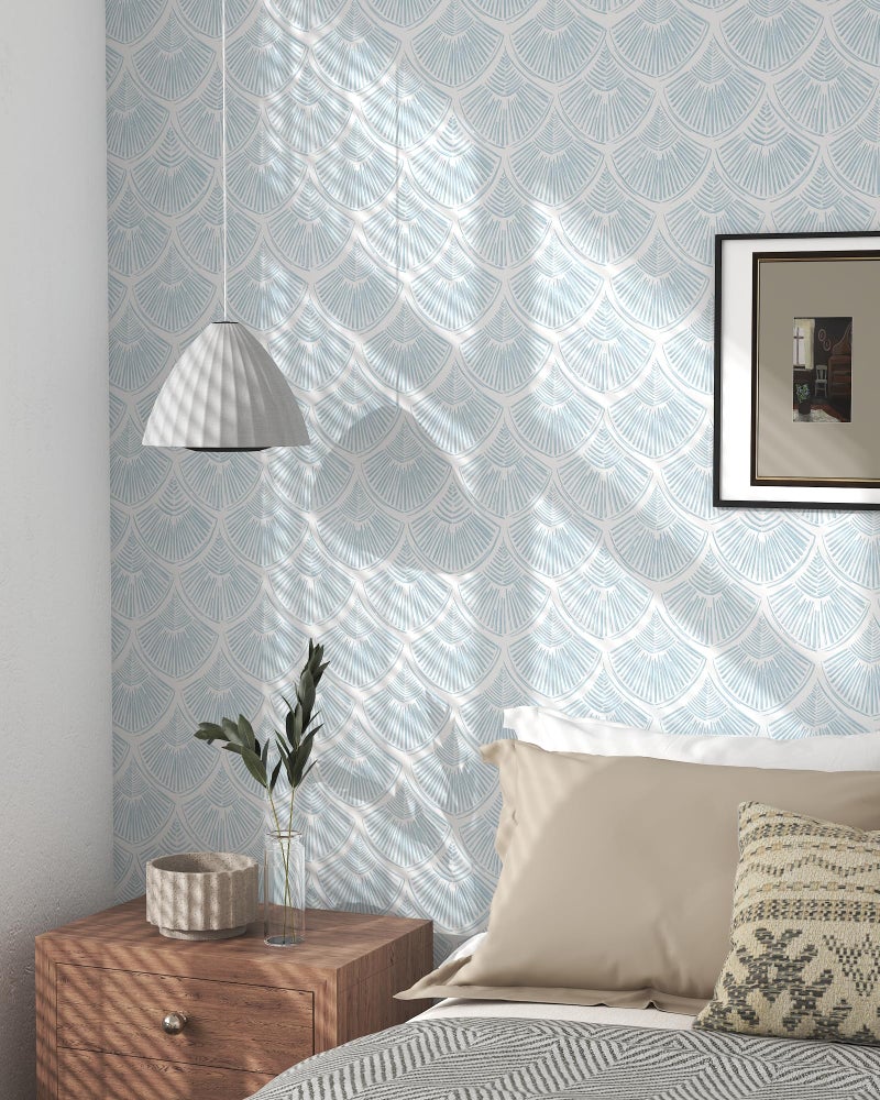 tiltil Modern Peel and Stick Wallpaper 17.3''×393'' Self Adhesive Wallpaper Blue and White Decorative Contact Paper Boho Removable Wall Paper for Bedroom Waterproof Wallpapers Bathroom Cabinets Decor Vinyl - Image 2