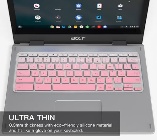 CaseBuy Keyboard Cover for Acer Chromebook Spin 11 311 C733 CP311 511 512/Chromebook 11 CB3-131 CB3-132 CB5-132T/Chromebook Spin CP713 CB5-312T/Acer Chromebook 14 15 inch -Gradual Pink - Image 3